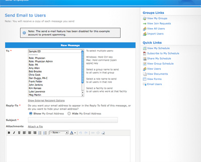 Shift Admin Internal Email System